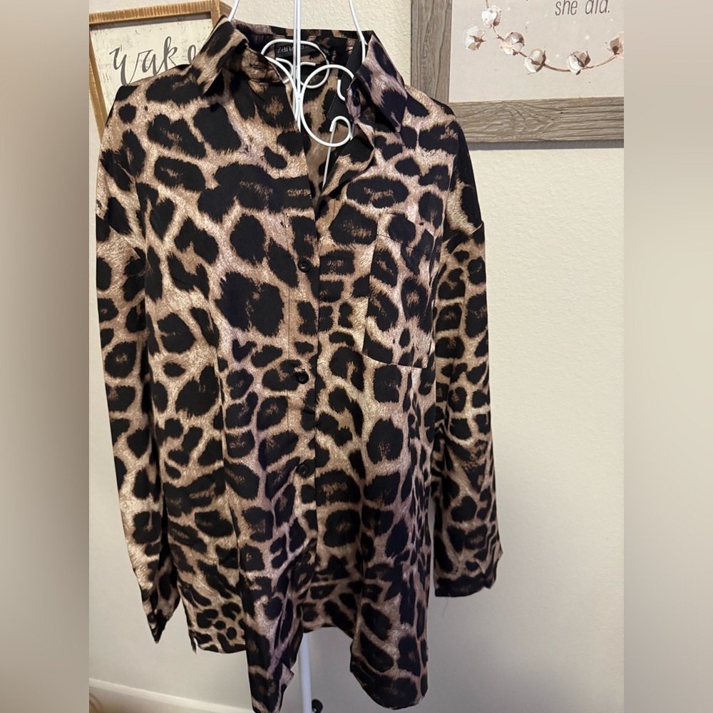 Zanzea Animal Print Blouse